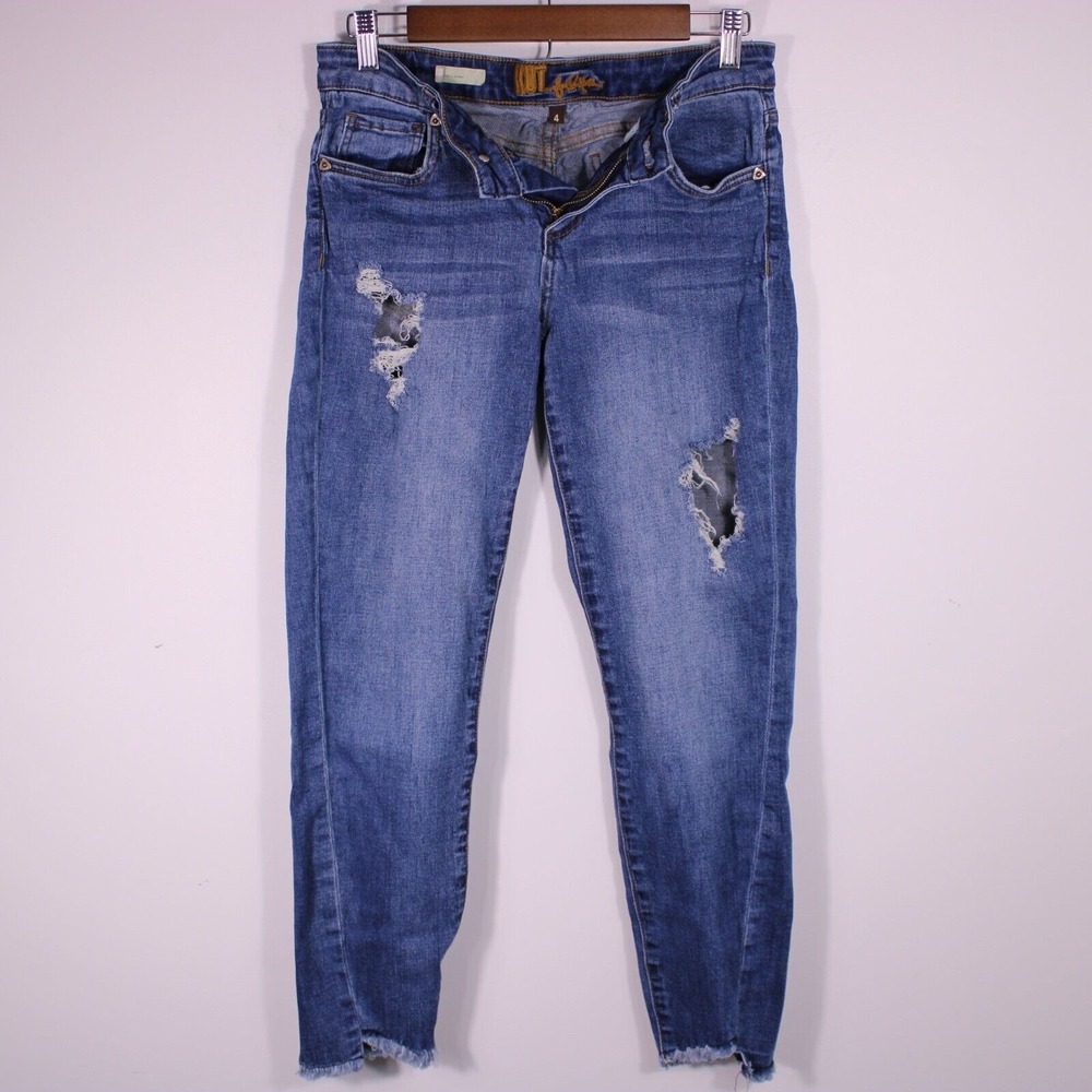 KUT from the Kloth Janet Jeans Womens 4 Ankle Skinny Distressed Casual 29x26 - Picture 6 of 16